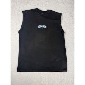 AND1 Muscle Tee Mens XL Black faded Vintage 90s Streetball Sleeveless Shirt USA